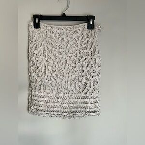 INC international Concepts Cream crochet overlay cotton Skirt size 4